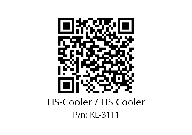   HS-Cooler / HS Cooler KL-3111