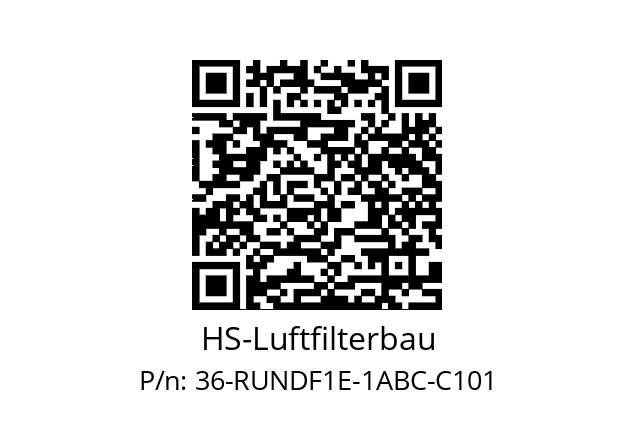  36-RUNDF1E-1ABC-C101 HS-Luftfilterbau 36-RUNDF1E-1ABC-C101