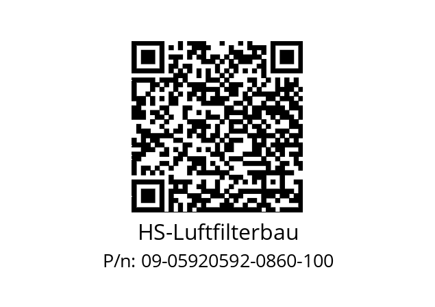   HS-Luftfilterbau 09-05920592-0860-100