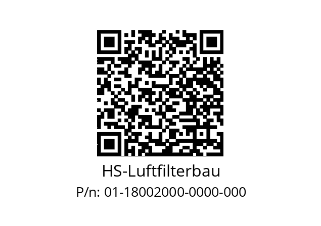   HS-Luftfilterbau 01-18002000-0000-000