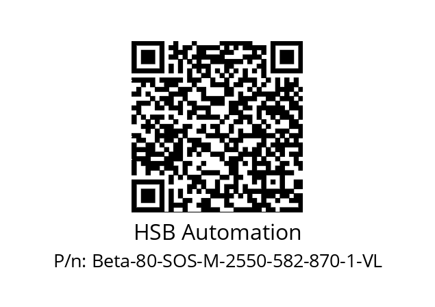   HSB Automation Beta-80-SOS-M-2550-582-870-1-VL