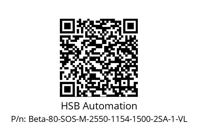   HSB Automation Beta-80-SOS-M-2550-1154-1500-2SA-1-VL