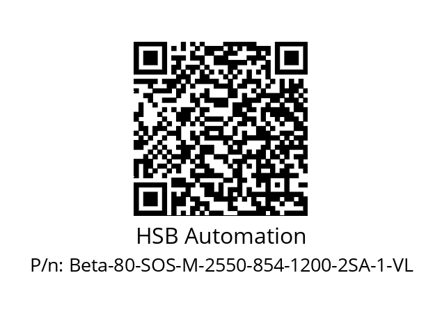   HSB Automation Beta-80-SOS-M-2550-854-1200-2SA-1-VL