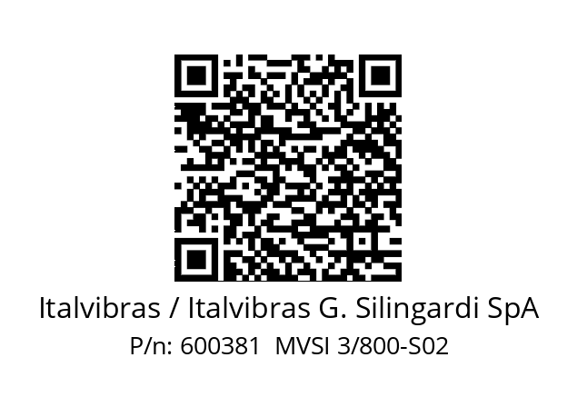   Italvibras / Italvibras G. Silingardi SpA 600381  MVSI 3/800-S02