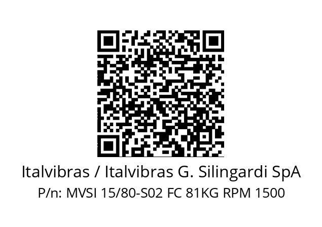   Italvibras / Italvibras G. Silingardi SpA MVSI 15/80-S02 FC 81KG RPM 1500