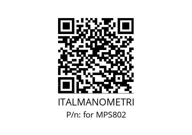   ITALMANOMETRI for MPS802