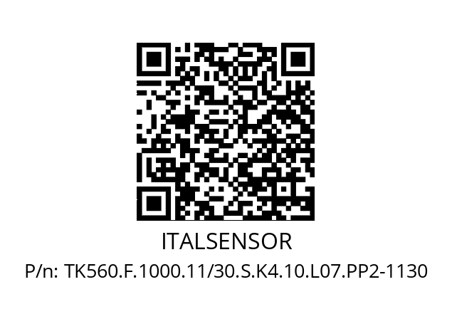   ITALSENSOR TK560.F.1000.11/30.S.K4.10.L07.PP2-1130