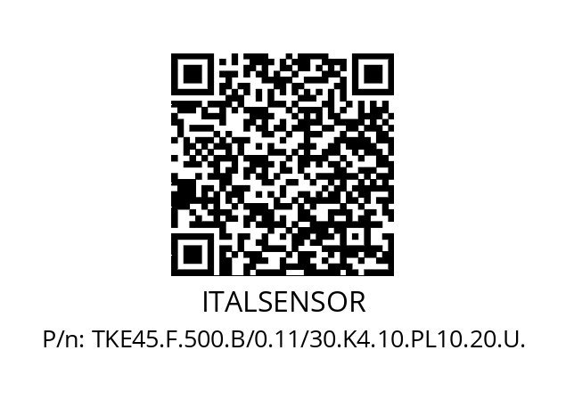   ITALSENSOR TKE45.F.500.B/0.11/30.K4.10.PL10.20.U.