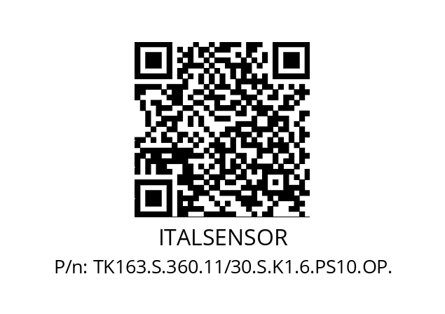   ITALSENSOR TK163.S.360.11/30.S.K1.6.PS10.OP.