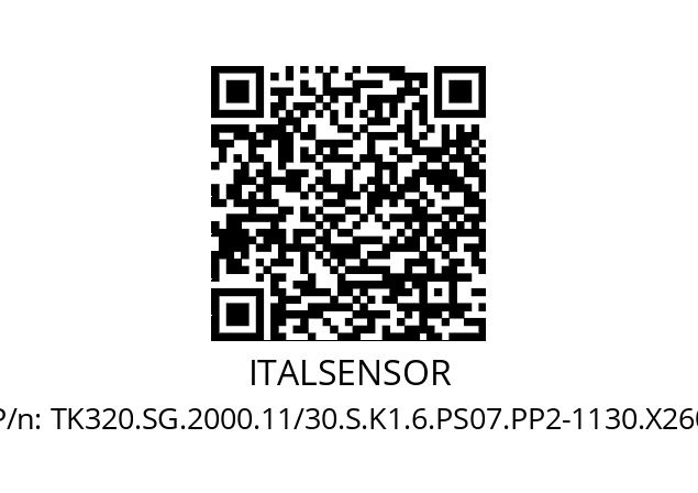   ITALSENSOR TK320.SG.2000.11/30.S.K1.6.PS07.PP2-1130.X260