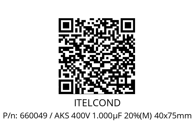   ITELCOND 660049 / AKS 400V 1.000µF 20%(M) 40x75mm