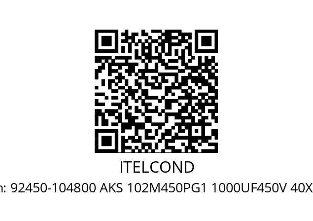   ITELCOND 92450-104800 AKS 102M450PG1 1000UF450V 40X 98