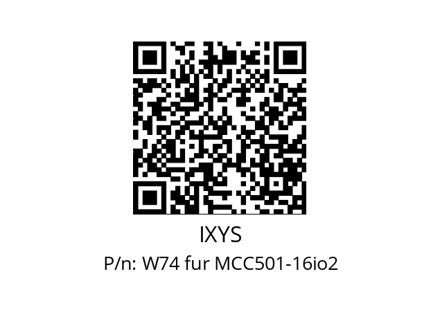   IXYS W74 fur MCC501-16io2