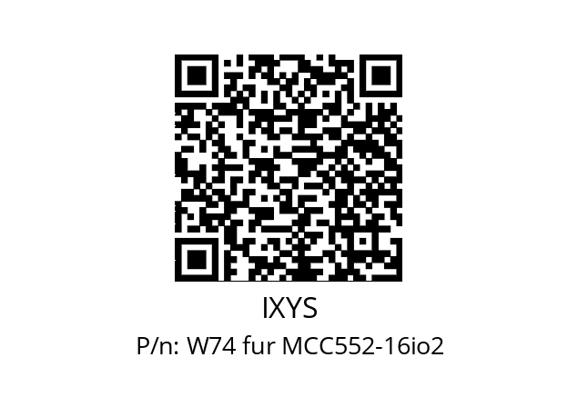   IXYS W74 fur MCC552-16io2