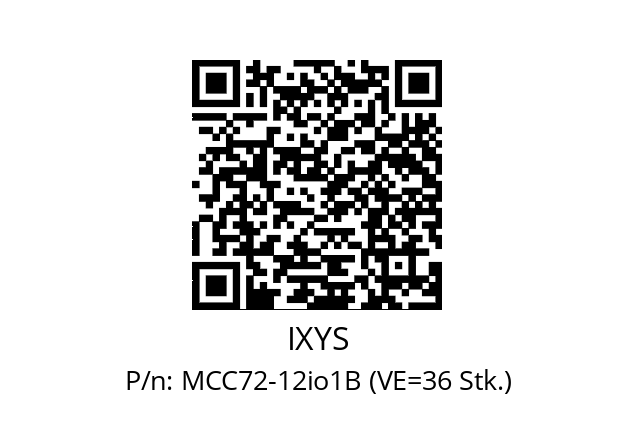   IXYS MCC72-12io1B (VE=36 Stk.)