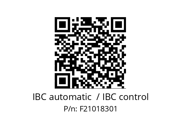   IBC automatic  / IBC control F21018301