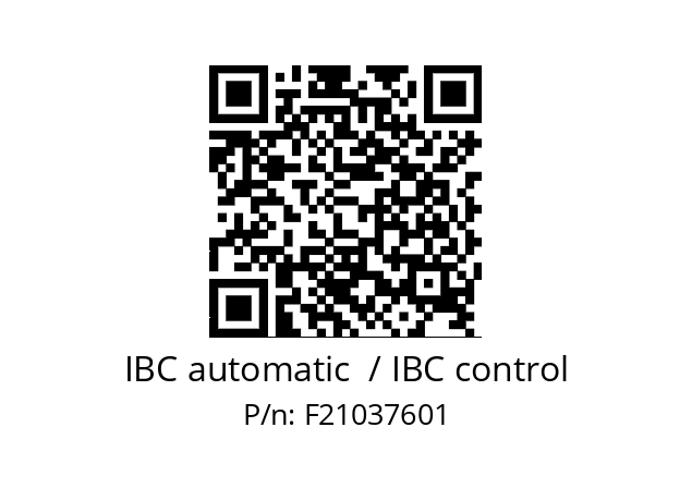   IBC automatic  / IBC control F21037601