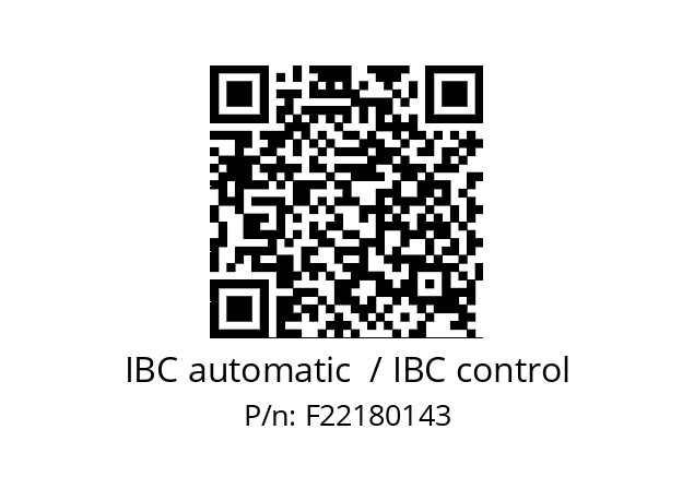   IBC automatic  / IBC control F22180143