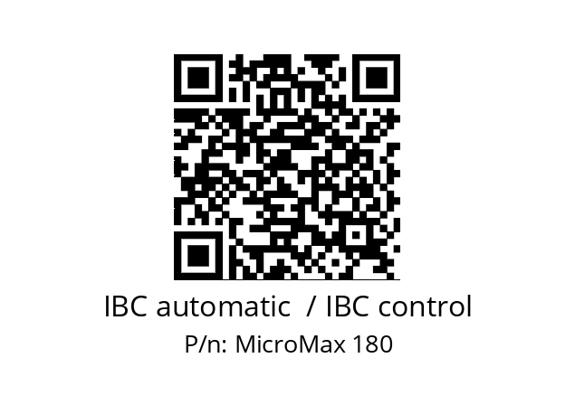   IBC automatic  / IBC control MicroMax 180