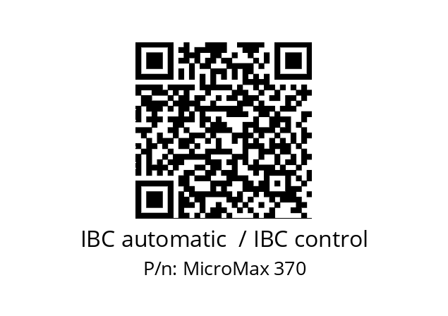   IBC automatic  / IBC control MicroMax 370