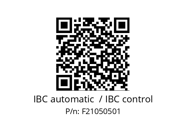   IBC automatic  / IBC control F21050501