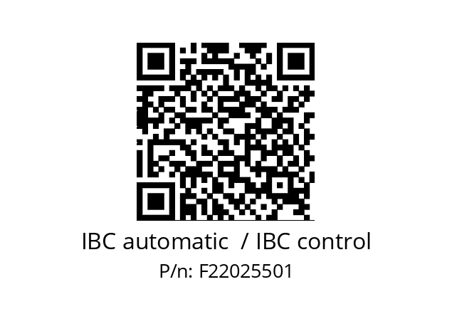   IBC automatic  / IBC control F22025501