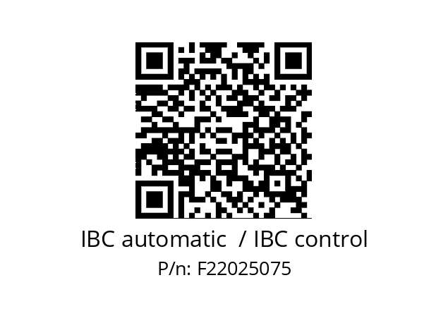   IBC automatic  / IBC control F22025075