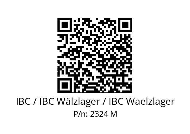   IBC / IBC Wälzlager / IBC Waelzlager 2324 M