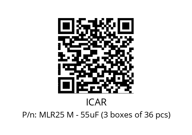   ICAR MLR25 M - 55uF (3 boxes of 36 pcs)