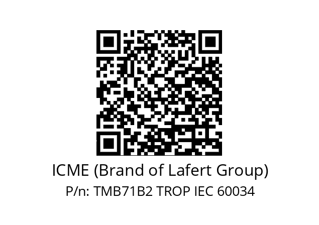   ICME (Brand of Lafert Group) TMB71B2 TROP IEC 60034