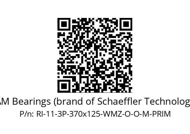   IDAM Bearings (brand of Schaeffler Technologies) RI-11-3P-370x125-WMZ-O-O-M-PRIM