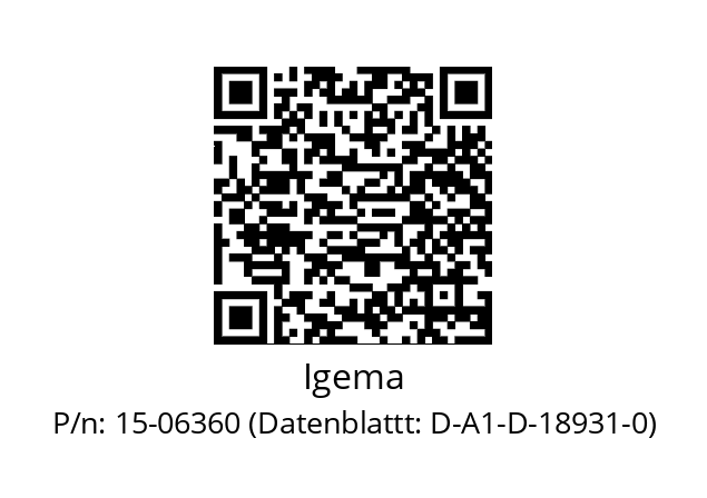   Igema 15-06360 (Datenblattt: D-A1-D-18931-0)