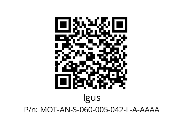   Igus MOT-AN-S-060-005-042-L-A-AAAA