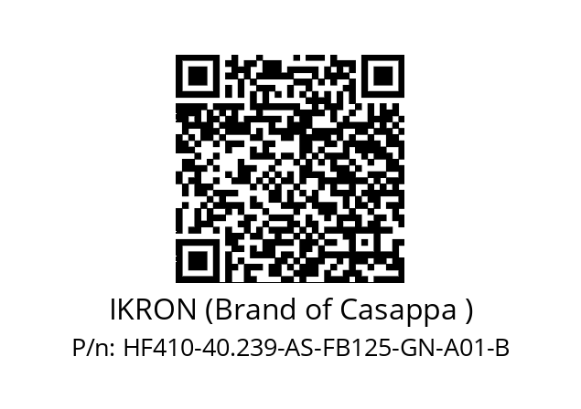   IKRON (Brand of Casappa ) HF410-40.239-AS-FB125-GN-A01-B