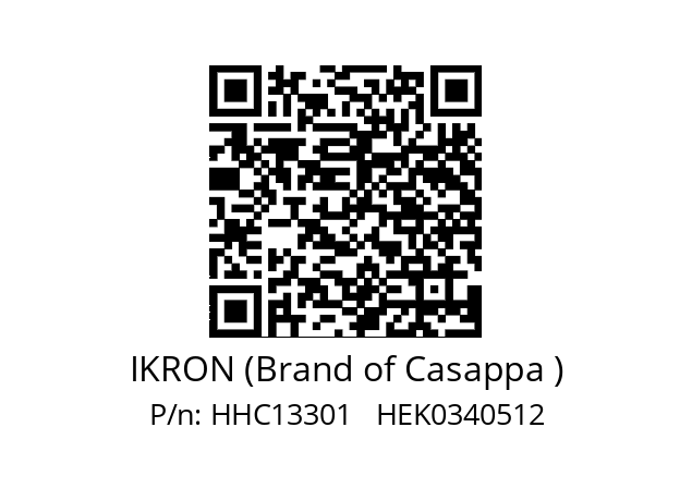   IKRON (Brand of Casappa ) HHC13301   HEK0340512