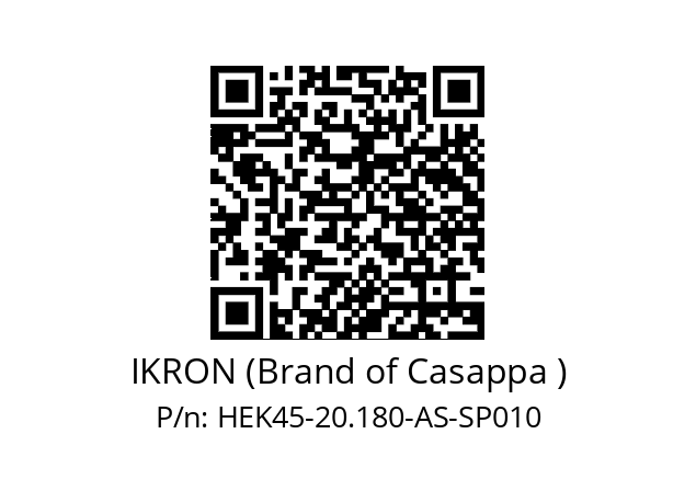   IKRON (Brand of Casappa ) HEK45-20.180-AS-SP010