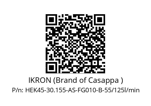   IKRON (Brand of Casappa ) HEK45-30.155-AS-FG010-B-55/125l/min