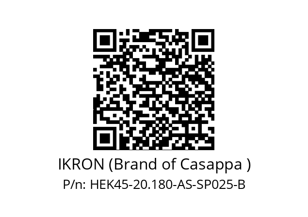   IKRON (Brand of Casappa ) HEK45-20.180-AS-SP025-B