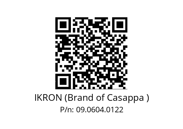   IKRON (Brand of Casappa ) 09.0604.0122