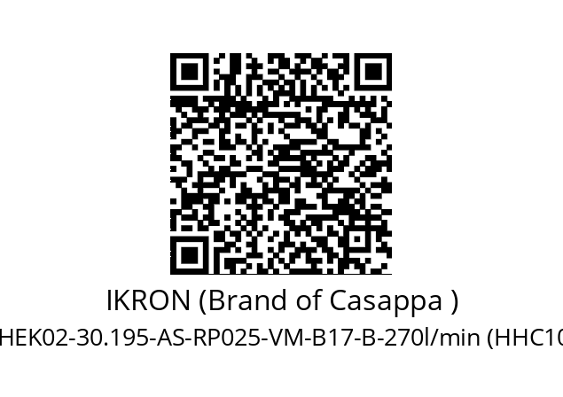   IKRON (Brand of Casappa ) HEK02-30.195-AS-RP025-VM-B17-B-270l/min (HHC10191)