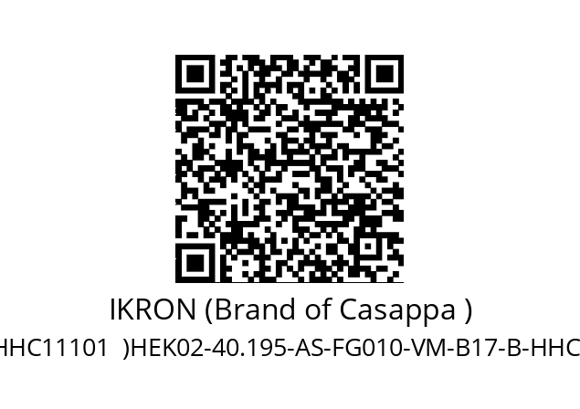   IKRON (Brand of Casappa ) (HHC11101  )HEK02-40.195-AS-FG010-VM-B17-B-HHC11100