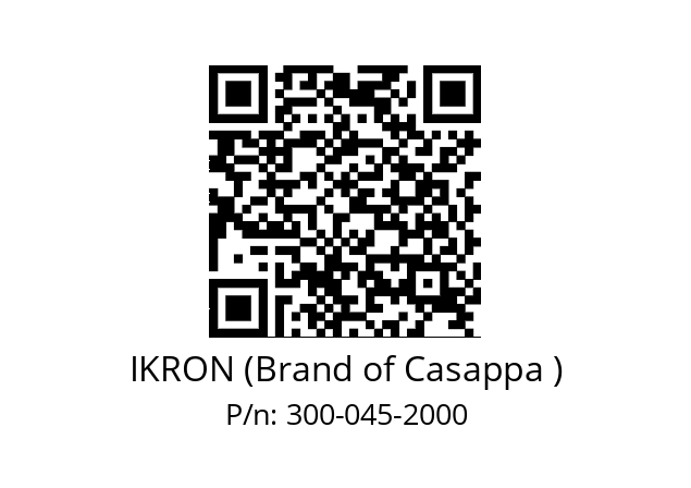   IKRON (Brand of Casappa ) 300-045-2000