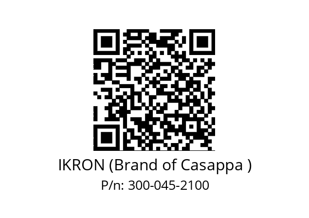   IKRON (Brand of Casappa ) 300-045-2100