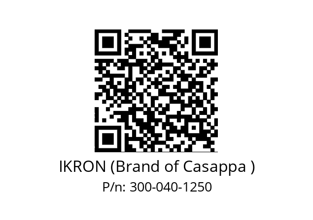   IKRON (Brand of Casappa ) 300-040-1250