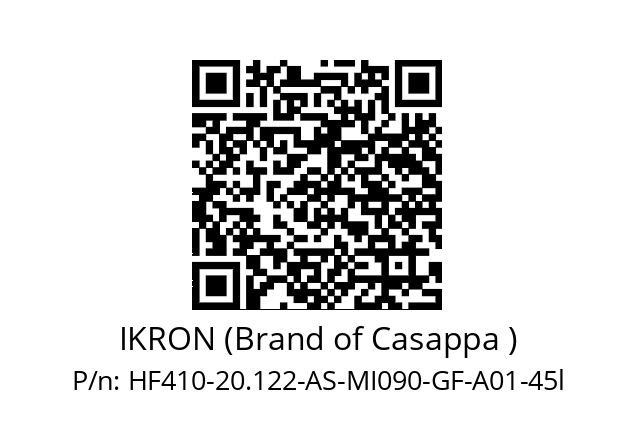   IKRON (Brand of Casappa ) HF410-20.122-AS-MI090-GF-A01-45l