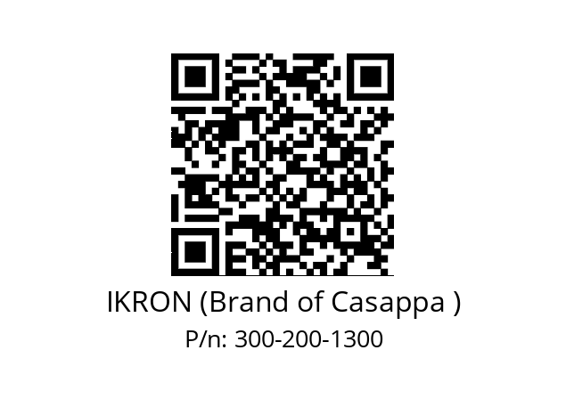   IKRON (Brand of Casappa ) 300-200-1300