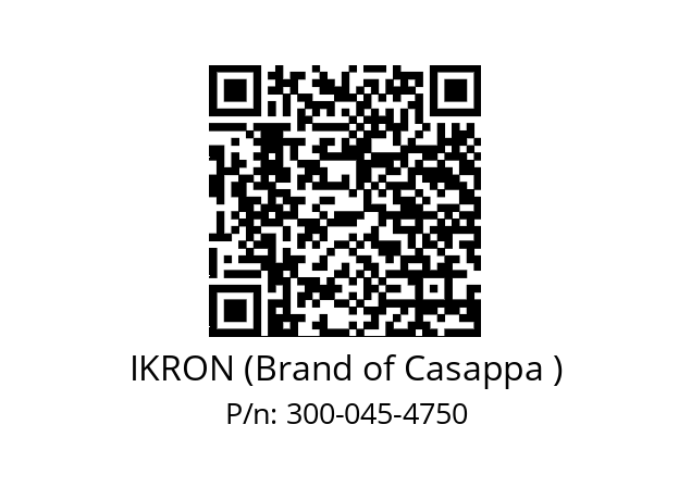  HHC01341 IKRON (Brand of Casappa ) 300-045-4750