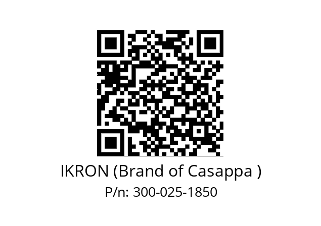   IKRON (Brand of Casappa ) 300-025-1850