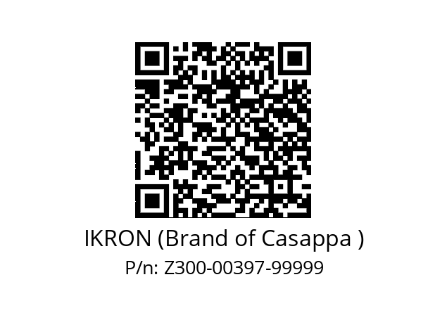   IKRON (Brand of Casappa ) Z300-00397-99999