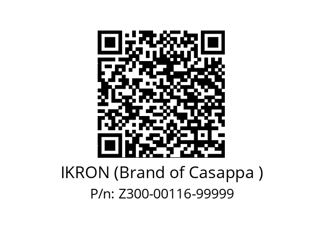   IKRON (Brand of Casappa ) Z300-00116-99999